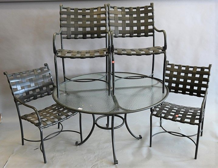 Appraisal: Five Piece Brown Jordan Outdoor Patio Set to include glass