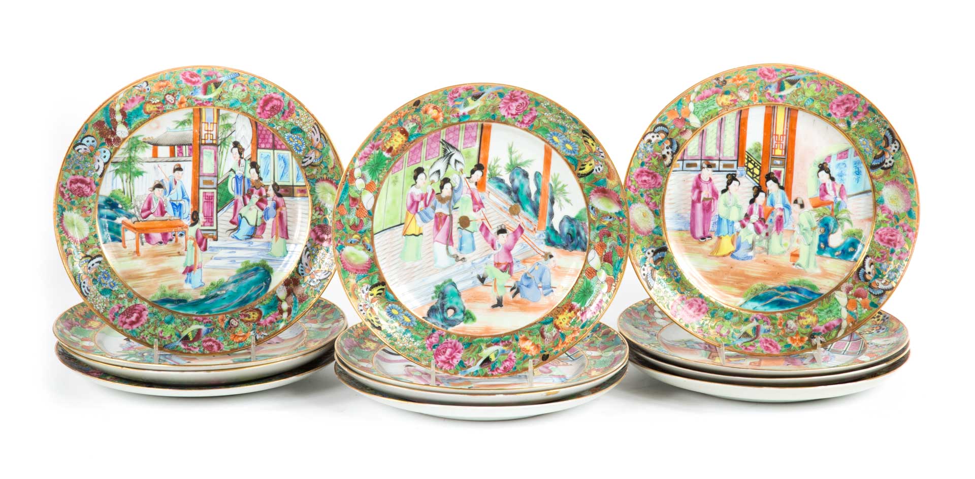 Appraisal: Chinese Export Rose Mandarin dinner plates circa exceptional quality and