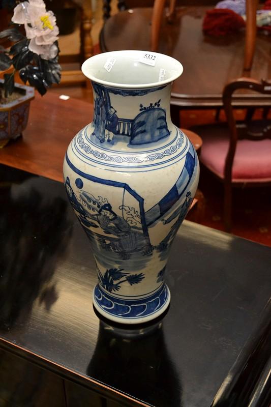 Appraisal: CHINESE KANGXI STYLE BLUE AND WHITE VASE