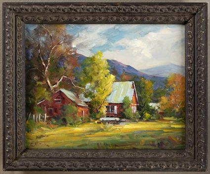 Appraisal: CLEMENT METIVIER - AUTUMN IN THE HILLS Oil on masonite