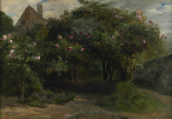 Appraisal: Eugene Petit French - Le chemin aux arbres et fleurs