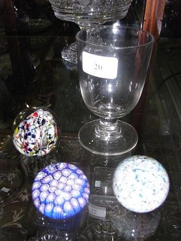 Appraisal: AN OLD GLASS RUMMER a Perthshire paper weight and two