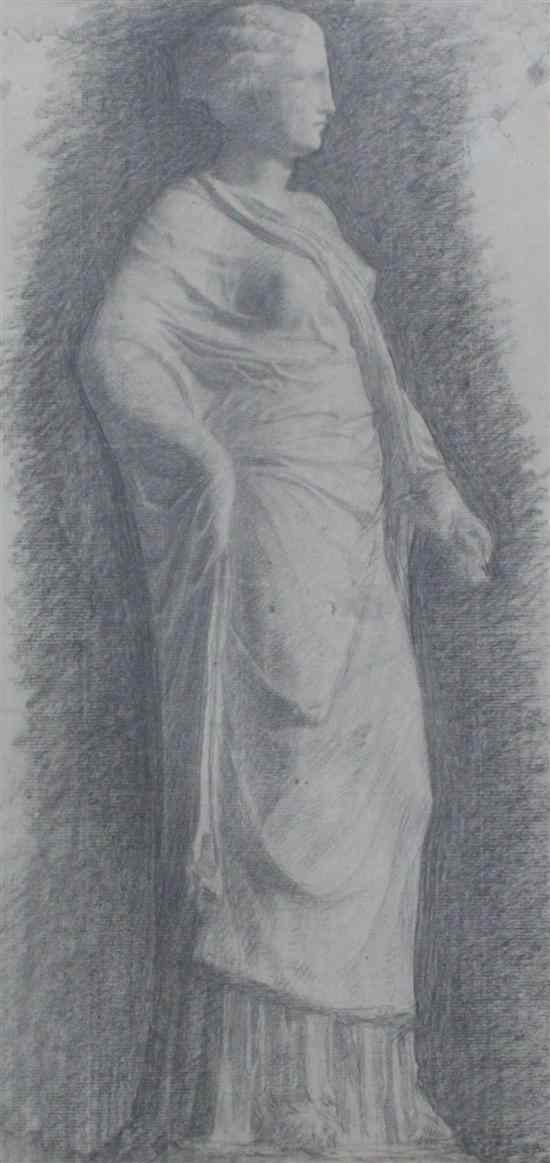 Appraisal: Alphonse Legros - two charcoal drawings Studies of classical sculpture