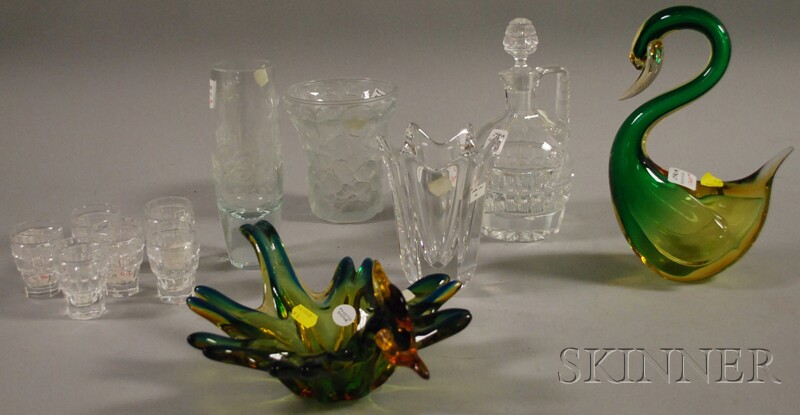 Appraisal: Twelve Assorted Cut Glass and Art Glass Table Items including