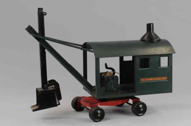 Appraisal: STURDITOY STEAM SHOVEL C pressed steel painted in green housing