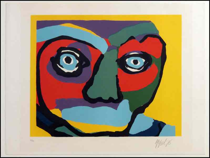 Appraisal: KAREL APPEL DUTCH - VISAGE Color lithograph signed and dated