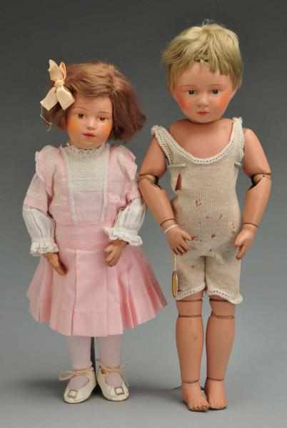 Appraisal: Lot of Schoenhut Character Dolls Description Both all wood and