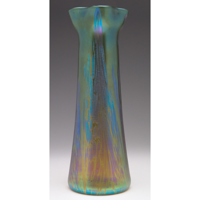 Appraisal: Loetz Medici vase slender shape with a lobed top in