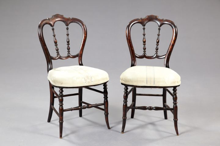 Appraisal: Pair of Victorian Ebonized Parlor Chairs third quarter th century