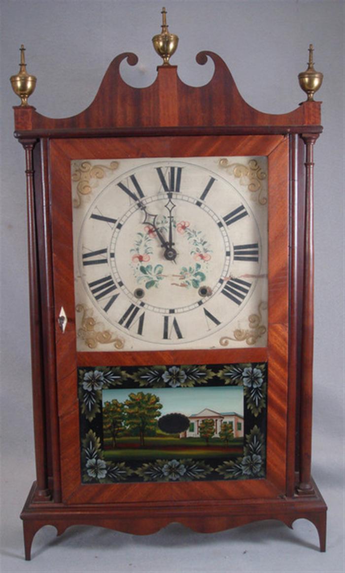 Appraisal: Eli Terry Jr mahogany pillar and scroll shelf clock egliomaise