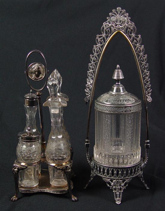 Appraisal: Silverplate Caster Pickle Caster Sets Mid to late th Century