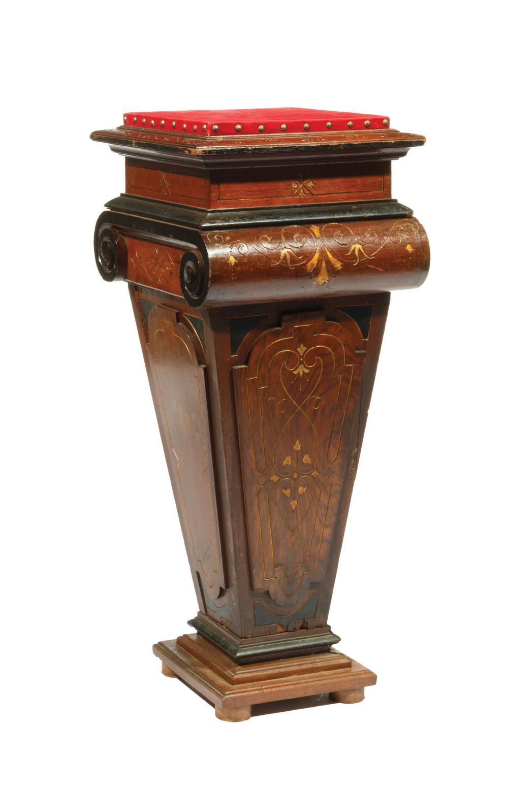 Appraisal: American Renaissance Walnut and Parcel Ebonized Pedestal late th c