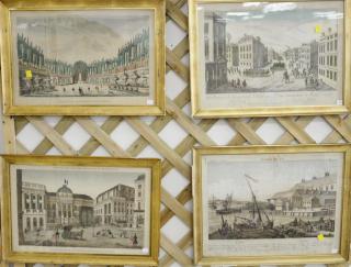 Appraisal: Set of eight hand colored engravings including Vue de Salem