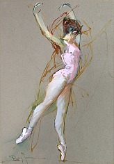 Appraisal: Richard Schmid Ballerinamixed media on paper x sight in