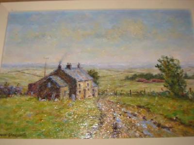 Appraisal: TREVOR SHOESMITH Moorland Cottage above the Calder Valley signed on