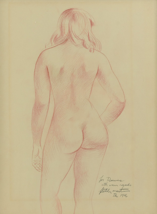 Appraisal: MARTIN Fletcher American - Nude Drawing inscribed to a ''Reeves''