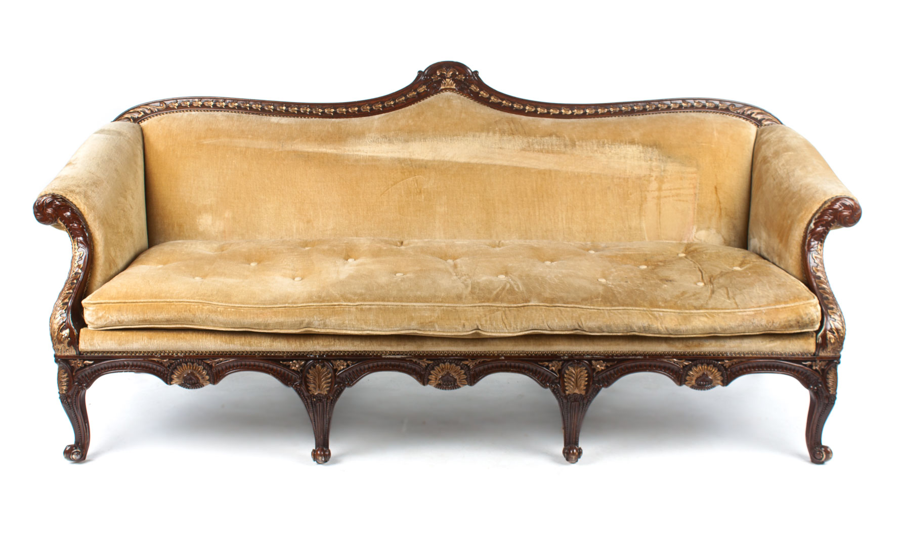 Appraisal: George III style mahogany sofa th century Althorp Furniture camel