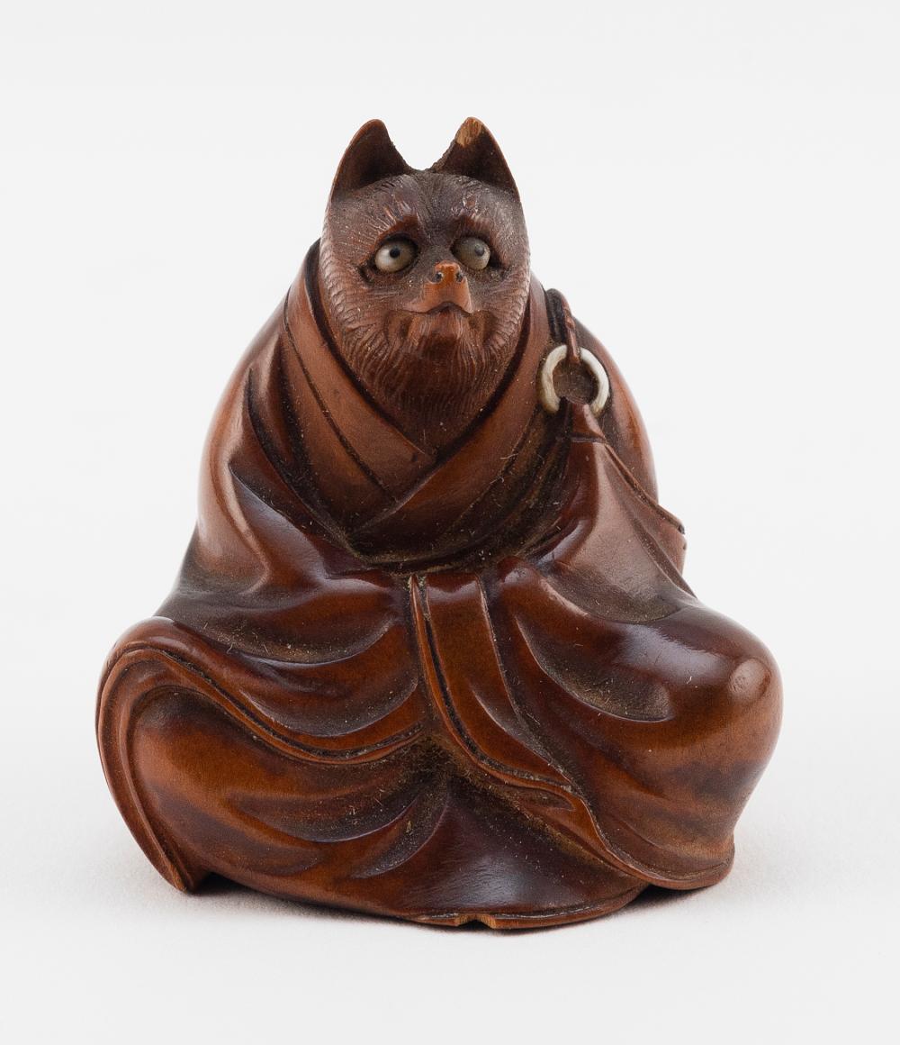 Appraisal: JAPANESE WOOD NETSUKE TH CENTURY HEIGHT JAPANESE WOOD NETSUKE th