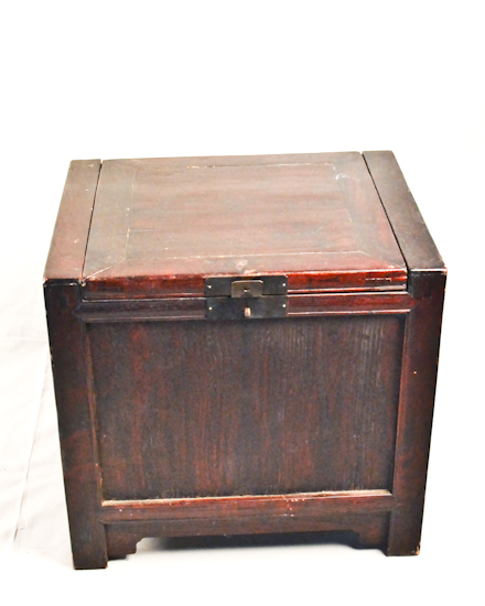 Appraisal: Chinese Wood Storage Box with lift lid H W D