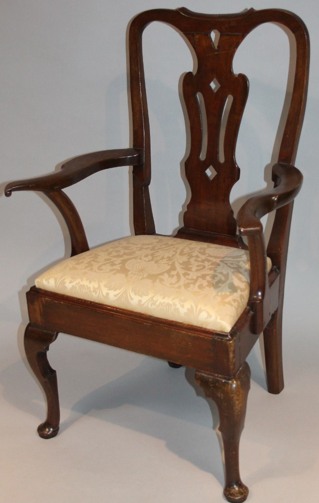 Appraisal: An early thC mahogany Chippendale design carver chair with a