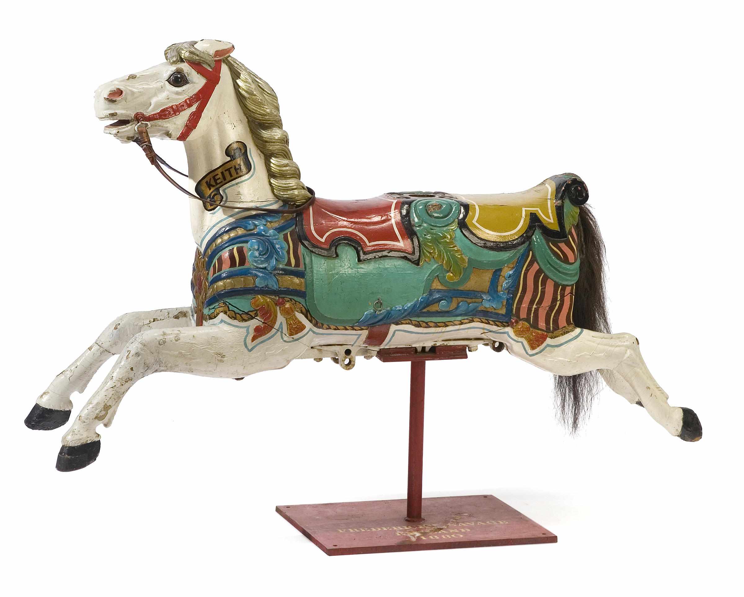 Appraisal: An English carved and painted carousel horse Frederick Savage late