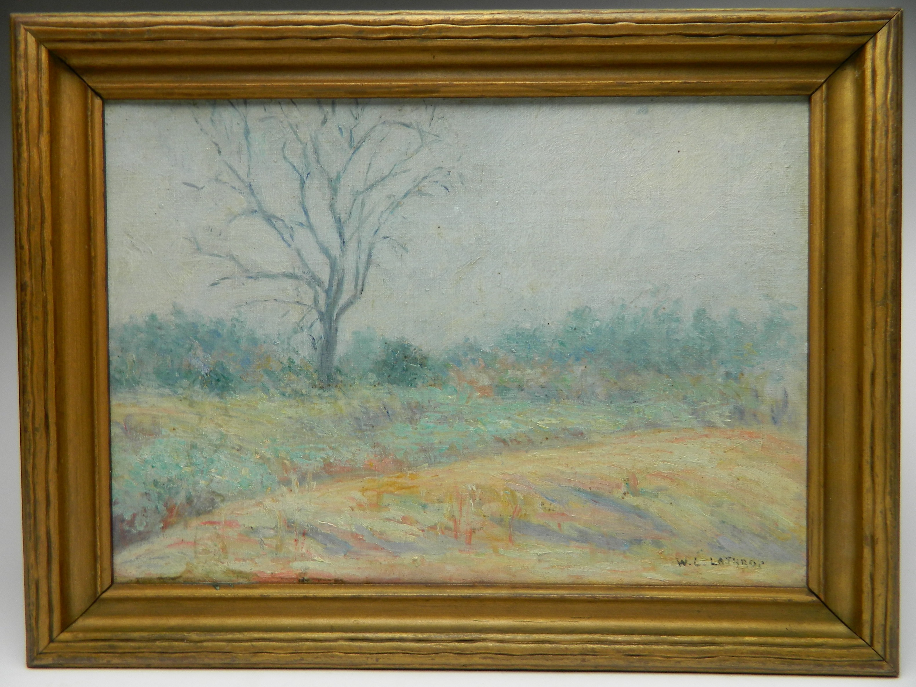 Appraisal: Attrib to William Lathrop American - Spring Landscape- oil on