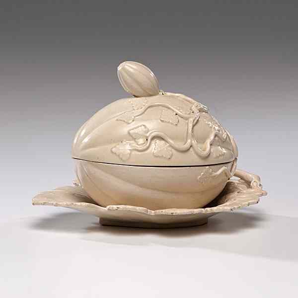 Appraisal: Creamware Gourd Tureen English th century A creamware covered tureen