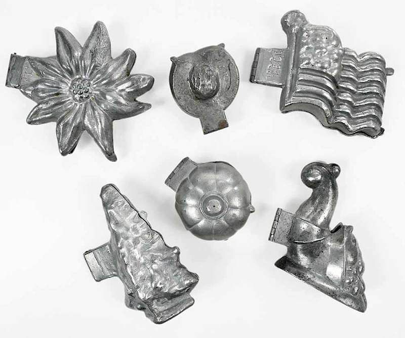 Appraisal: Pewter Chocolate and Ice Cream Molds assorted shapes and forms