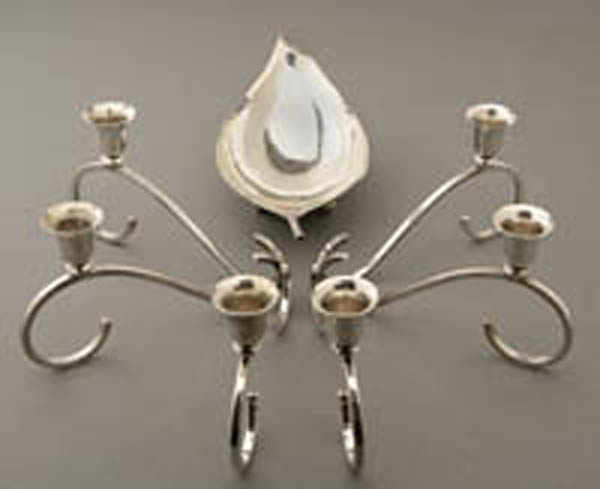 Appraisal: An Alfredo Sciarrotta sterling table garniture An Alfredo Sciarrotta sterling