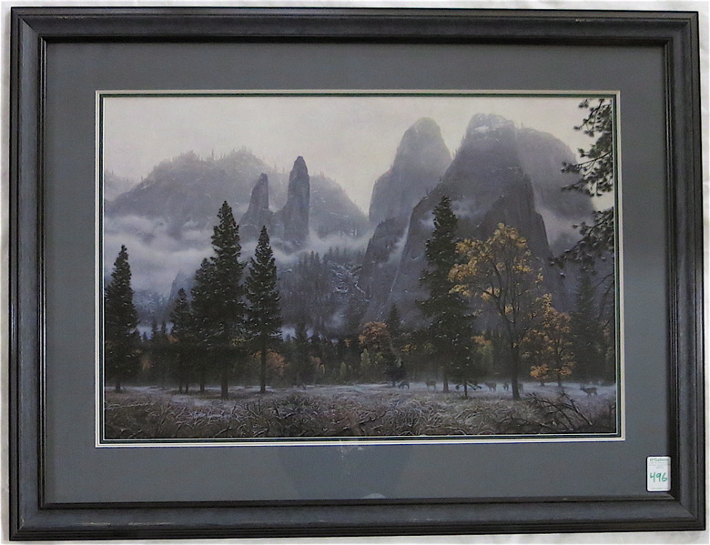 Appraisal: ROD FREDERICK OFF-SET LITHOGRAPH Oregon born Cathedral Snow Yosemite Valley