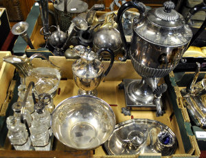 Appraisal: An ep Adam style tea urn to w a cruet