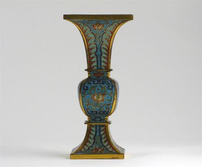 Appraisal: A fine Chinese cloisonn gu-shaped vase decorated in bright polychrome