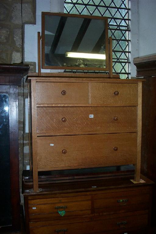 Appraisal: A Heals oak dressing chest of long and short drawers