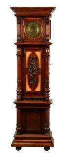 Appraisal: Carved German Polyphon Tall Case Clock Large Aolion Pneumatic Pipe