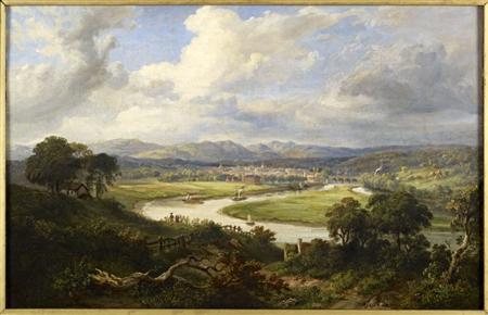 Appraisal: MCNEIL MACLEAY SCOTTISH FL - A PANORAMIC VIEW OF DUNKELD