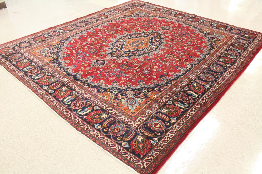 Appraisal: HAND KNOTTED PERSIAN MASHAD CARPET Razavi Khorasan Province northeastern Iran