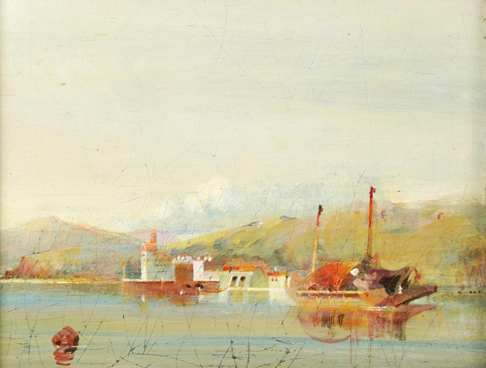 Appraisal: ARTIST UNKNOWN TH EARLY TH CENTURY HARBOR SCENEoil on canvas