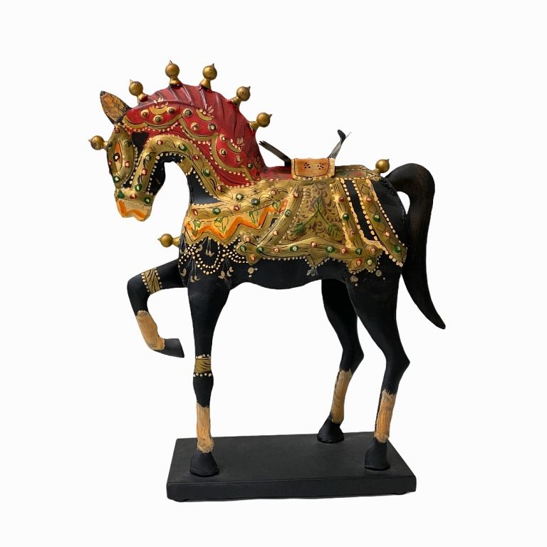 Appraisal: Painted Metal Horse Statue Painted Metal Horse Statue Measuring approximately