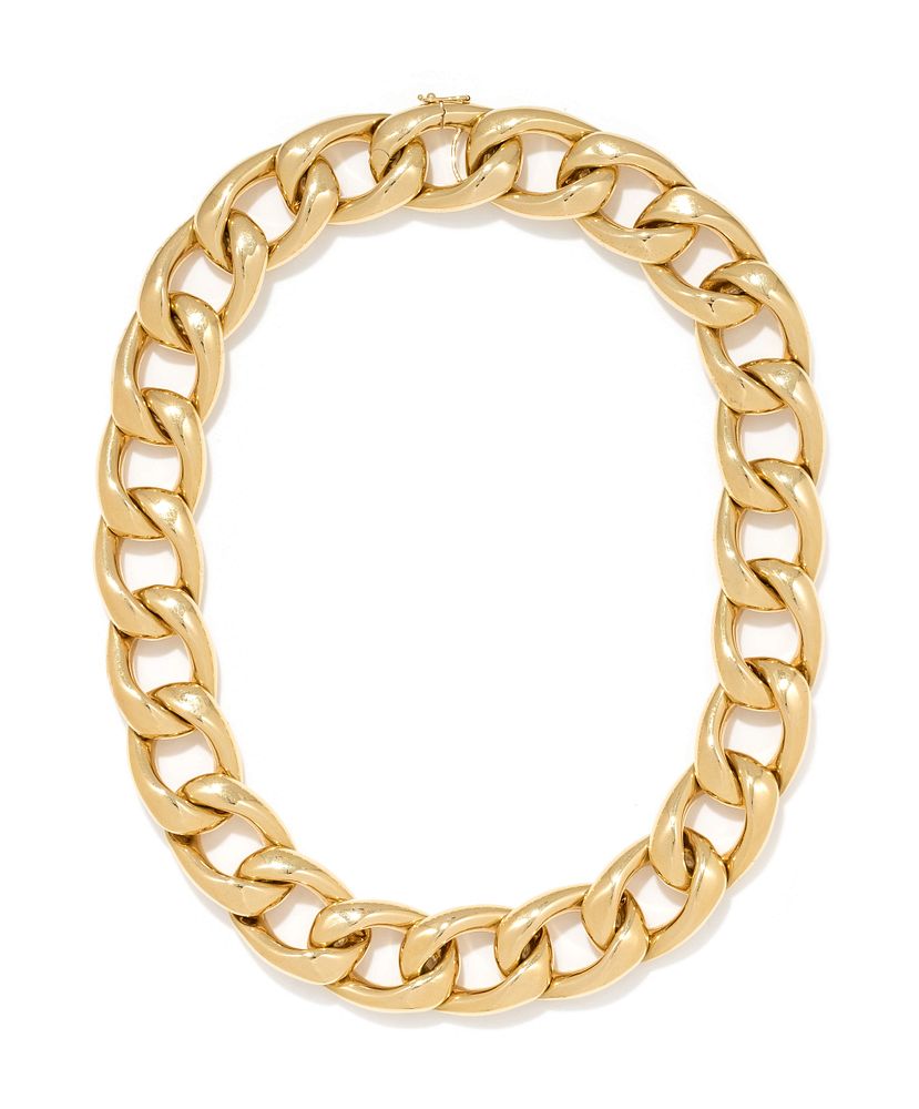 Appraisal: YELLOW GOLD NECKLACE YELLOW GOLD NECKLACE Consisting of a curb