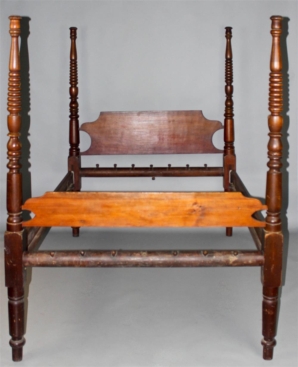 Appraisal: AMERICAN CLASSICAL POPLAR AND CHERRYWOOD FOUR POST BEDSTEAD POSSIBLY TENNESSEE