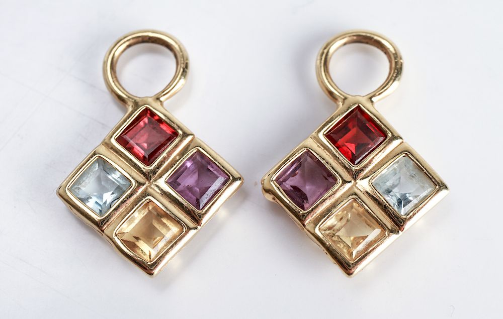 Appraisal: K Gold Amethyst Citrine Topaz Garnet Earrings K yellow gold