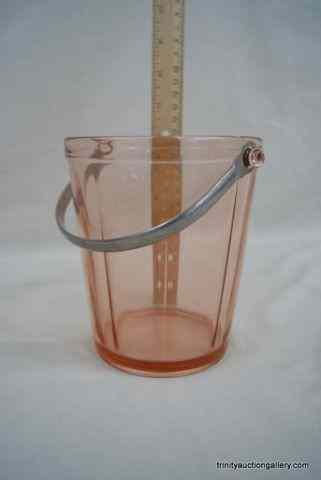 Appraisal: Fostoria Glass Ice Bucket Fairfax-Pink - - This piece is