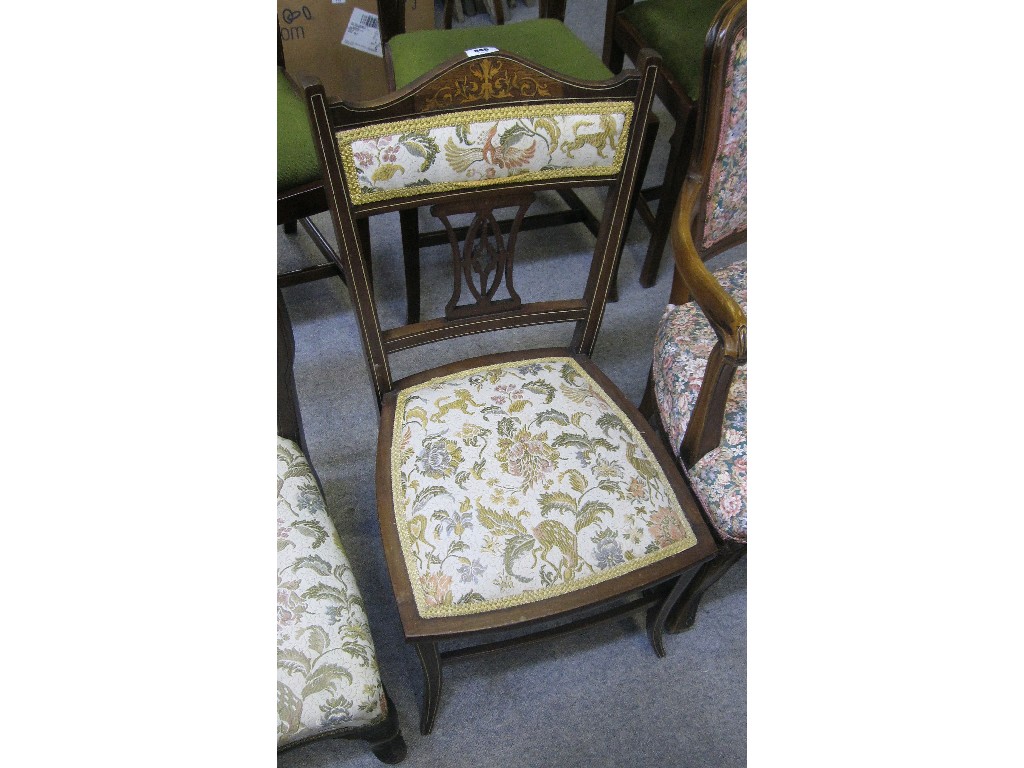 Appraisal: Edwardian inlaid nursing chair