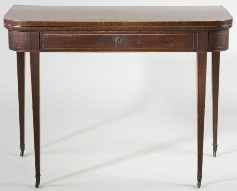 Appraisal: English Hepplewhite Game Table late th century mahogany and mahogany