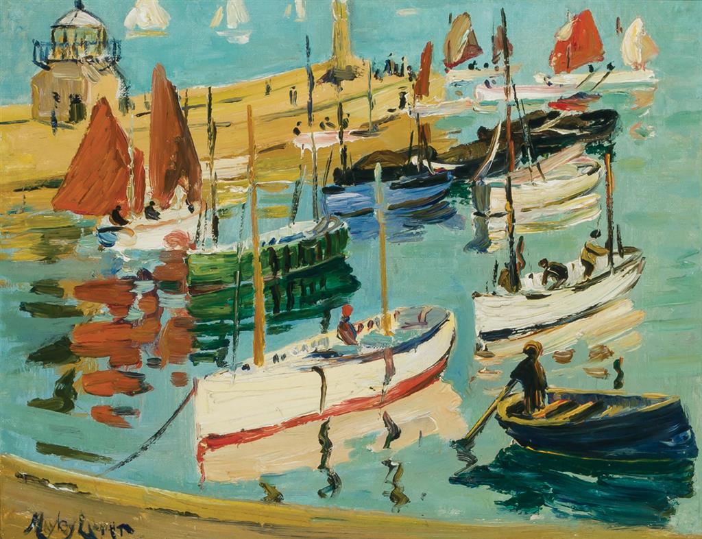 Appraisal: RICHARD HAYLEY LEVER American - Fishing Boats St Ives oil