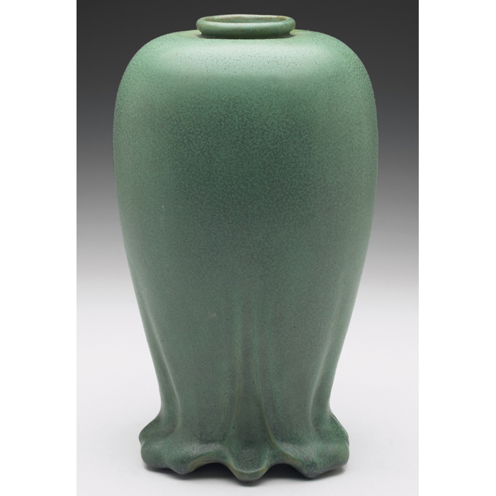 Appraisal: Teco vase shape bulbous shape covered in a good green