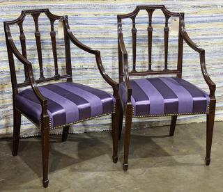 Appraisal: Pair of George III mahogany armchairs Pair of George III