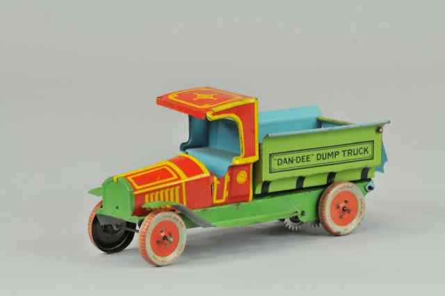 Appraisal: DAN-DEE DUMP TRUCK Chein lithographed tin very colorful ''C'' cab