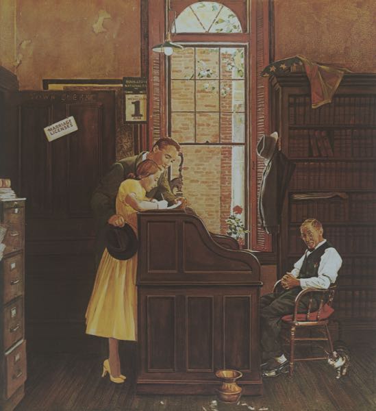 Appraisal: NORMAN ROCKWELL AMERICAN - x Marriage License Limited edition lithograph