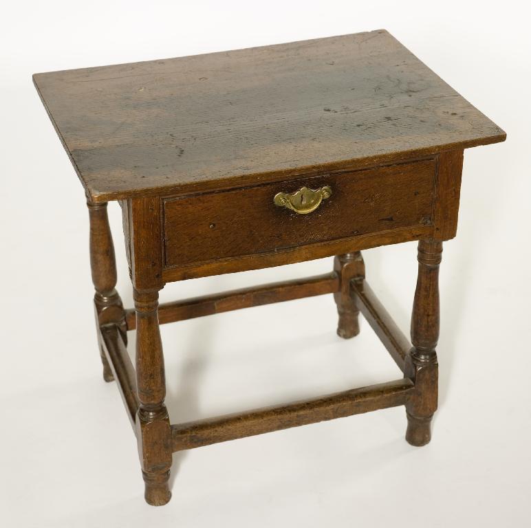 Appraisal: th CENTURY OAK SIDE TABLE with rectangular top above a